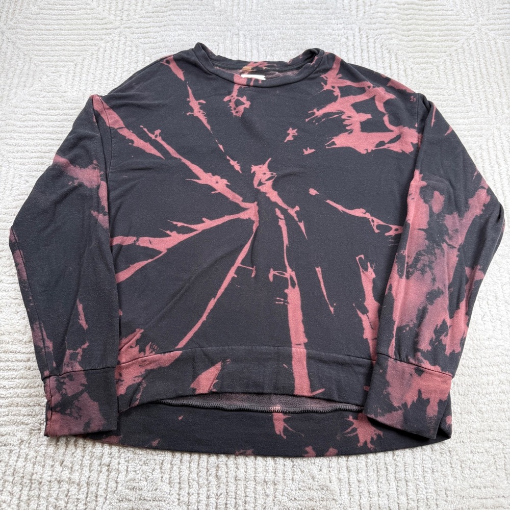 OFFLINE by Aerie Sweatshirt Womens Small Black Pink Tie Dye Grunge Acid Edgy